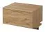 Bedside Table Slatina 60 | Oak / Black | Right Door Hinge | Push-to-Open | 42 x 56 x 45 cm