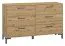 Chest of drawers Pandrup 11, Colour: Oak - Measurements: 83 x 138 x 40 cm (H x W x D), with 6 drawers.