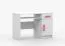 Smolikas 90 Desk | 1.1 Meter Wide | White Finish | Pink Wooden Handles | 1 Door | 1 Drawer | 3 Compartments | 75 x 110 x 50 cm
