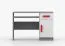 Smolikas 85 Desk 1.1 Meter Wide | White/Grey | Wooden Handles | 1 Door | 1 Drawer | 3 Compartments | 75 x 110 x 50 cm