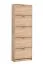 High Shoe Cabinet Gradide 05 | Oak Sonoma Finish | 5 Hinged Doors | 10 Compartments | 191.5 x 67 x 28 cm | Grey Handles | ABS Edge Protection