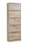 Narrow Shoe Cabinet Gradide 06 Design | Oak Grey | 5 Hinged Doors | 10 Compartments | 191.5 x 67 x 28 cm