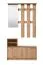 Wardrobe with Shoe Cabinet Banevo 01 | Artisan Oak Finish | Mirror | Six Hooks | 191.5 x 100 x 29 cm | ABS Edge Protection