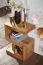 S Shaped Side Table Solid Acacia Wood | 60 x 30 x 44 cm | Magazine Rack & Shelf | Handcrafted