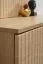 TV cabinet including wall panel | color: Cremona oak / black marble | ribbed front | push-to-open function | 148 x 35 x 160 cm | for living room