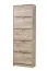 Narrow Shoe Cabinet Gradide 06 Design | Oak Grey | 5 Hinged Doors | 10 Compartments | 191.5 x 67 x 28 cm