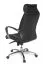 Comfort Swivel Chair XXL Apolo 29 | Black & Chrome | Soft Genuine Leather | Extra Thick Quilted Upholstery | 120 kg Capacity