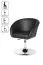 Apolo 132 Swivel Lounge Chair | Black & Chrome | Adjustable Height | Comfortable Upholstery | Modern Retro Design