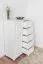Chest of Drawers Solid Pine Wood White Lacquered | Junco 159 | 123 x 80 x 42 cm | 5 Drawers & 4 Compartments
