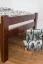 Single bed "Easy Premium Line" K1/2n, solid beech wood, dark brown lacquered - mattress base: 90 x 200 cm
