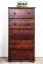 Dresser solid pine wood, Walnut colours Junco 141 - Measurements: 123 x 60 x 42 cm (H x W x D)