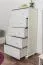 Narrow 5 Drawer Cabinet 030, solid pine wood, clearly varnished - 120H x 60W x 42D cm 