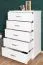 Elegant 5-Drawer Chest | Solid Pine | White | Columba 10 | 124 x 80 x 50 cm | Spacious Storage