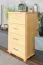 4 Drawer Chest Columba 19, solid pine wood, clearly varnished - H101 x W60 x D50 cm