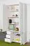 White Solid Pine Wardrobe Junco 38 | 6 Compartments & 3 Drawers | 195 x 102 x 42 cm | Spacious & Sturdy