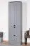 Segnas 08 Wardrobe Grey | 198 x 62 x 42 cm | 1 Door, 2 Drawers, Clothes Rail | Country House Style