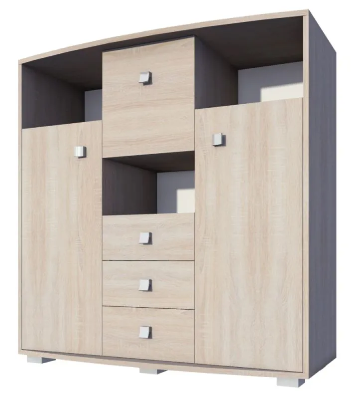 Rabaul 05 Chest of Drawers | Sonoma Oak Finish | 126 x 130 x 40 cm | Modern Storage Solution