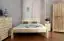 Teenage bed solid, natural pine wood A3, including slatted frame - Measurements 160 x 200 cm