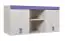 Children's room - Wall cabinet Luis 15, Colour: Oak White / Purple - 58 x 120 x 42 cm (H x W x D)