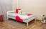 Children's bed / Youth bed A5, solid pine wood, white finish, incl. slatted frame - 120 x 200 cm 