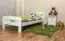 Single bed / Guest bed A6, solid pine wood, white, incl. slats - 90 x 200 cm