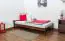Youth bed / Children's bed A14, solid pine wood, nut finish, incl. slats - 90 x 200 cm 