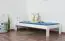 Single bed/guest bed pine solid wood white 76, incl. Slat Grate - 80 x 200 cm (W x L)