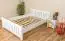 Children's bed / Youth bed solid, natural pine wood 65, includes slatted frame - Dimensions 140 x 200 cm