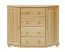 Sideboard 053, 4 drawer, 2 door, solid pine wood, clearly varnished - 100H x 118W x 47D cm 
