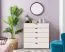 Modern White Chest of Drawers Pecini 01 | 5 Spacious Drawers | Black Handles & Legs | 95 x 90 x 40 cm | Living Room Storage