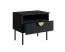 Set of 2 Amfipoli 09 Bedside Cabinets | Soft-Close | Black Wood Structure | 1 Drawer | 45.5 x 50 x 43.5 cm