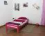 Single bed "Easy Premium Line" K1/1n, solid beech wood, pink lacquered - Dimensions: 90 x 190 cm