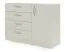 Chest of drawers | 4 drawers | 1 door | ABS edges | 2 compartments | 1 shelf | color: cashmere |121 x 40 x 85 cm | Edegem 08
