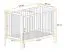 Neutral crib / baby bed, solid pine, Avaldsnes 07, color: white - Dimensions: 93 x 124 x 65 cm (H x W x D), with one drawer