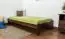 Single bed / Guest bed A8, solid pine wood, nut finish, incl. slats - 90 x 200 cm 