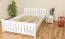Single bed / Day bed solid, natural pine wood 65, includes slatted frame - Dimensions 140 x 200 cm