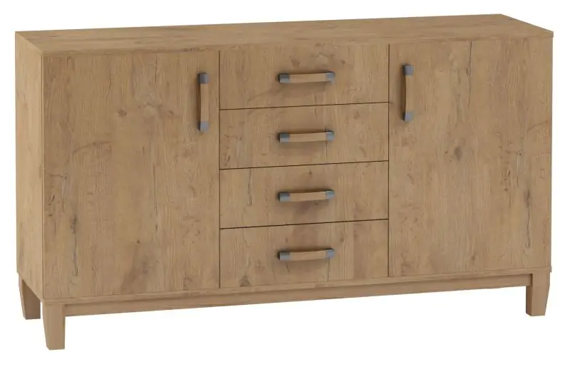 Alotau 14 chest of drawers, colour: oak - Measurements: 78 x 140 x 40 cm (H x W x D)