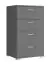 Chest of drawers with four drawers Lowestoft 09, Colour: Grey - Measurements: 85 x 50 x 40 cm (H x W x D), in simple style.