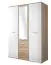 Closet with mirror Velle 07, color: oak Sonoma / white - Dimensions: 191 x 135 x 55 cm (H x W x D), with three drawers