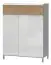 Shoe cabinet Faleasiu 04, Colour: White / Walnut - Measurements: 101 x 76 x 35 cm (H x W x D)