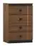 Chest of drawers Mojokerto 03, Colour: Walnut / Black - Measurements: 85 x 55 x 39 cm (H x W x D)