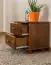 2 Drawer Bedside table 012, solid pine wood, oak finish - H41 x W42 x D35 cm