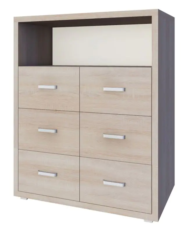 Kerowagi 22 chest of drawers, colour: Sonoma oak - Measurements: 120 x 100 x 41 cm (H x W x D)