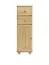 2 Drawer, 1 Door Narrow Storage Cabinet Tallboy 031, solid pine wood, clearly varnished - 122H x 40W x 47D cm 