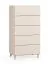 Narrow Chest of Drawers | 5 Soft-Close Drawers | Beige | 62.5 x 47 x 121 cm | Modern Minimalist Design