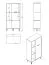 Tall Chest of Drawers with Six Compartments | Vracar 04 | Oak Grey & Black | 1 Door | 130.5 x 68 x 33 cm