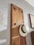 Sheesham Solid Wood Wardrobe | Wall-Mounted Coat Rack | 140 x 40 x 7 cm | Natural Tree Edges | 6 Metal Hooks