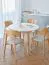 Dining Chair with Upholstered Seat | Oak & Beige Bouclé | Easy-Care & Pet-Friendly | 47 x 50 x 80 cm