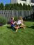 Lisi picnic table for children, made of solid wood, natural larch, 51 x 89 x 84 cm, children's table, garden table for children, very sturdy, two benches