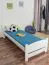 Kid/Youth bed pine solid wood white 84, incl. Slat grate - lying surface 80 x 200 cm